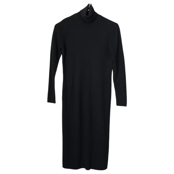 RALPH LAUREN SPORT x VINTAGE 90's ribbed turtleneck stretch dress in black - Picture 1 of 7